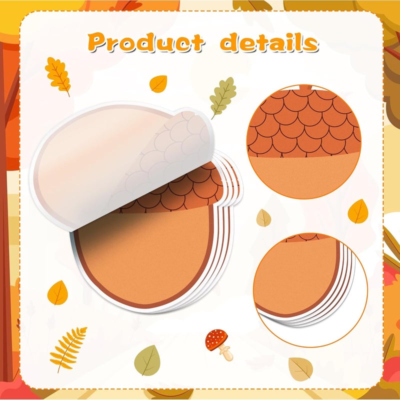MOZUI 240Pcs Fall Sticky Notes Thanksgiving Sticky Notes, Turkey Pumpkin Squirrel Maple Leaf Memo Notes, Self-Stick Pads Fall Themed Animal Decorative Reminder Notes for Autumn Decor Notes, Office, School - Image 4